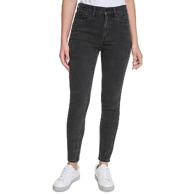 Calvin Klein Womens High Rise Denim Skinny Jeans Fashionable Straight Cut Jeans