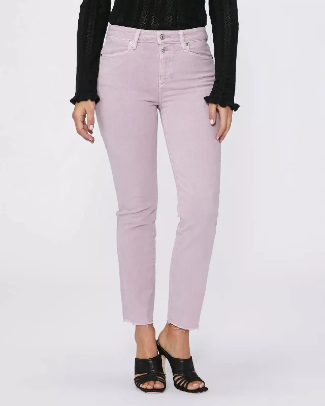 Cindy With Double Button Jean In Vintage Rosey Pink Casual Distressed Denim Jeans