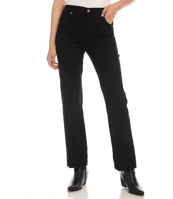 Classic Straight Jeans In Black Elegant High-Waisted Flared Jeans