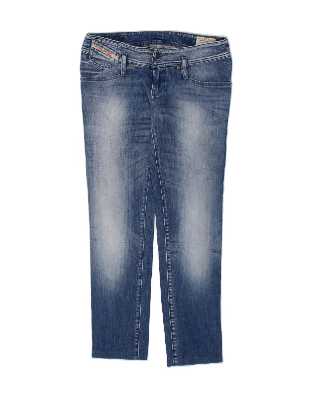 DIESEL Womens Matic Slim Tapered Jeans W29 L29 Blue Cotton Comfortable Distressed Straight-Leg Jeans