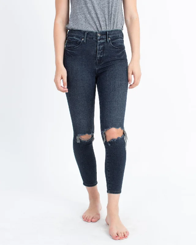 Distressed Skinny Jeans Chic Dark-Wash Skinny Jeans