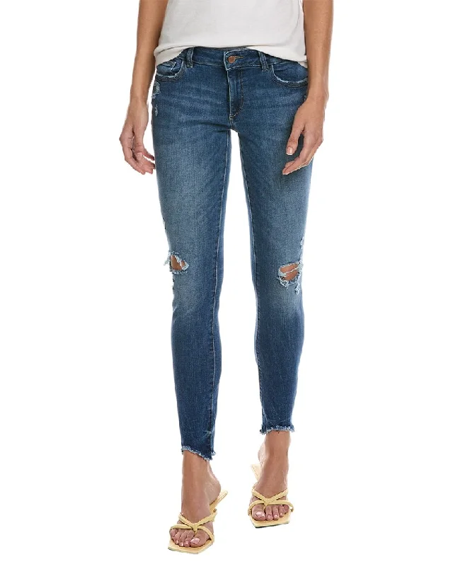 DL1961 Emma Baxter Low-Rise Skinny Jean Trendy Patchwork Denim Jeans