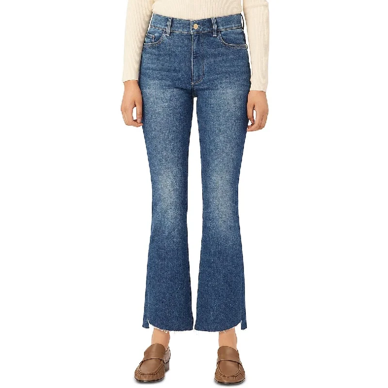 DL1961 Womens High Rise Denim Bootcut Jeans Fashionable Frayed Hem Denim