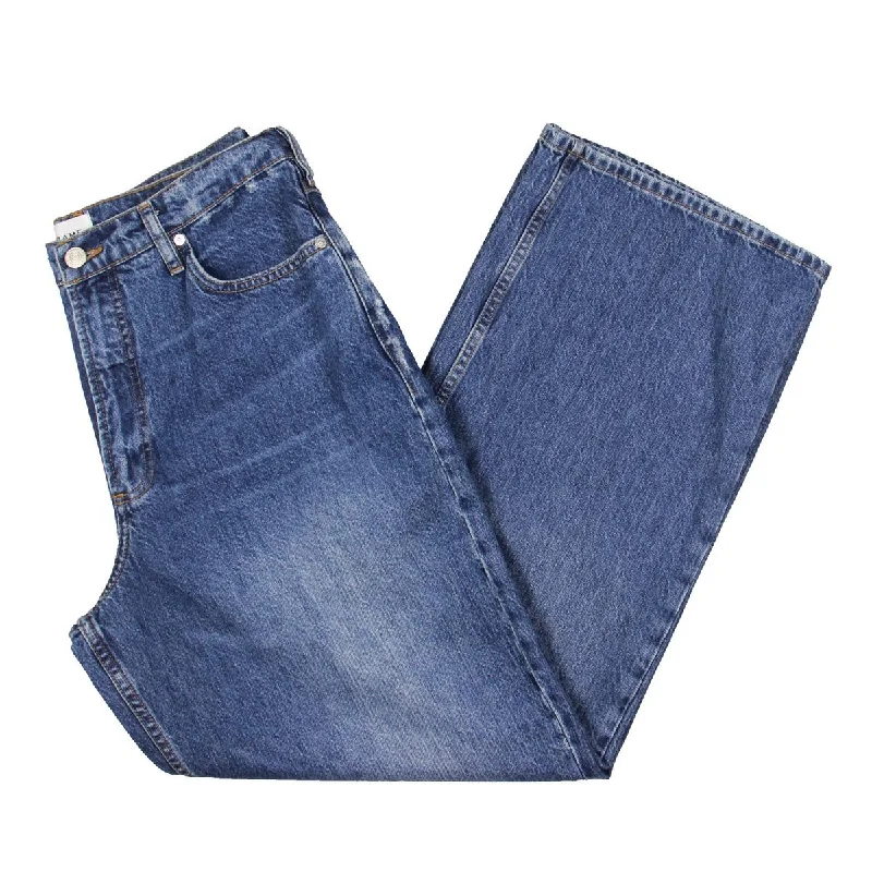 FRAME Womens Denim Distressed Wide Leg Jeans Trendy Colored Denim Jeans