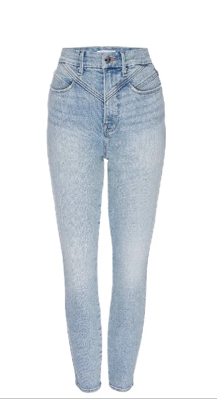 GOOD AMERICAN Women's Blue Good Curve Skinny Front Yoke Jeans #401 10/30 NWT Casual Light Wash Jeans