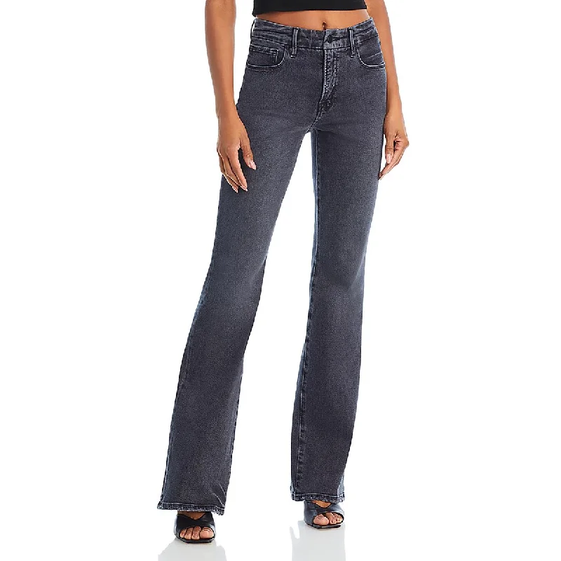 Good American Womens Denim Classic Bootcut Jeans Stylish Cargo Style Jeans