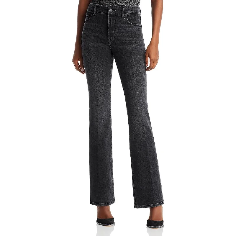 Good American Womens High Rise Denim Bootcut Jeans Casual Wide-Legged Denim Jeans