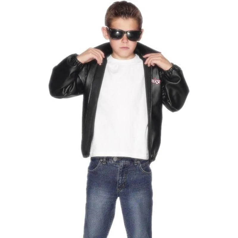 Grease T Birds Jacket Kids Black Welt Pockets Slit Pockets Flap Pockets