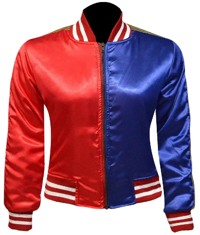 Red and Blue Jacket (Harley Quinn style) Adult Size Knit Fabric Woven Fabric Fleece Fabric Red and Blue Jacket (Harley Quinn style) Adult Size Knit Fabric Woven Fabric Fleece Fabric