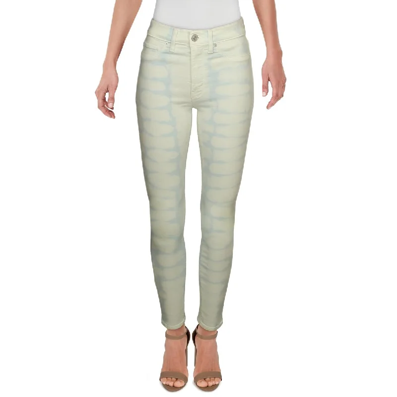 Hudson Womens High Waist Tie-Dye Skinny Jeans Trendy Bootcut High-Waisted Jeans