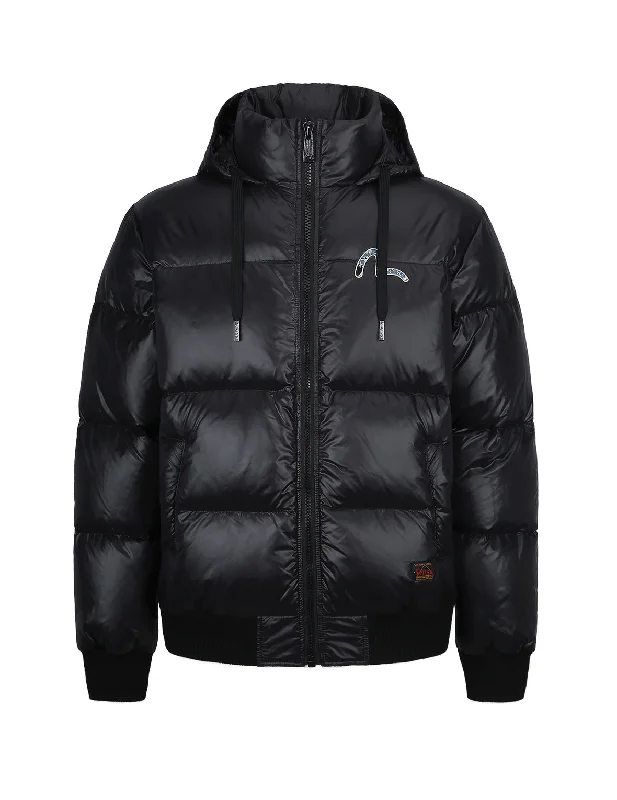 Kamon Brocade Appliqué Down Jacket Elasticated Jacket Padded Jacket Insulated Jacket Kamon Brocade Appliqué Down Jacket Elasticated Jacket Padded Jacket Insulated Jacket