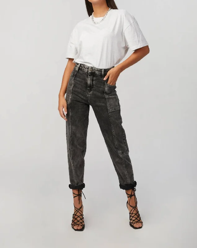 Lara Croft Jeans In Washed Grey Casual Straight-Leg Jeans