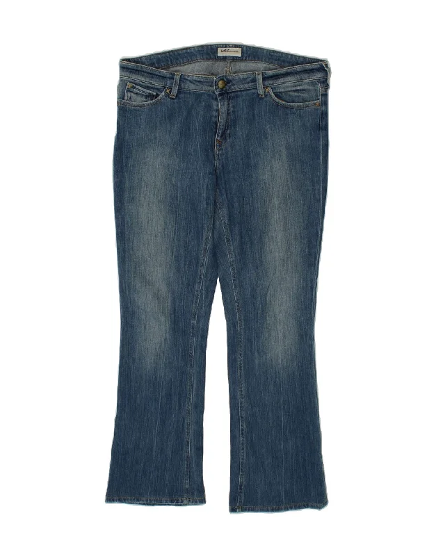 LEE Womens Bell Flared Jeans W34 L33 Blue Chic Cropped Jeans