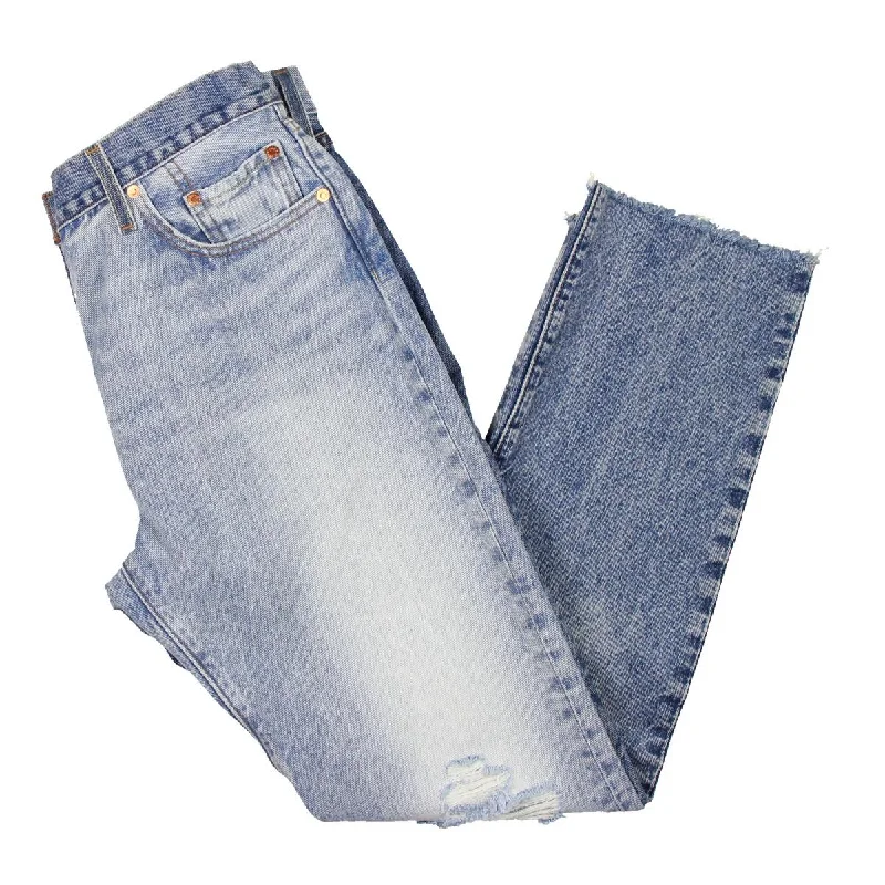 Levi Strauss & Co. Womens 501 Two Tone High Rise Straight Leg Jeans Comfortable Stretch Fit Jeans