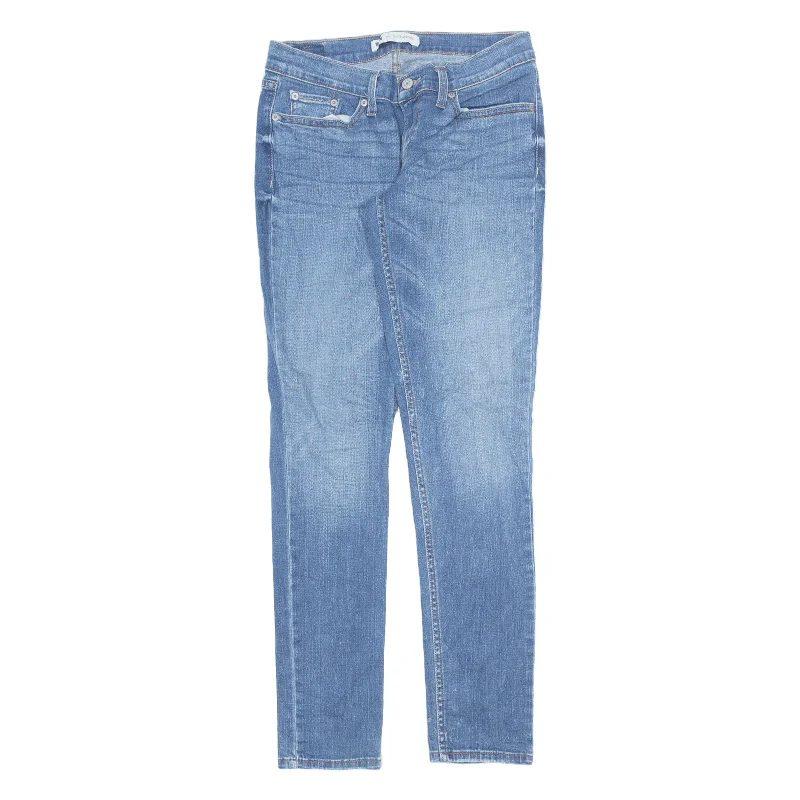 LEVI'S 524 Too Superlow Jeans Blue Denim Slim Tapered Stone Wash Womens W28 L32 Trendy Patchwork Denim Jeans