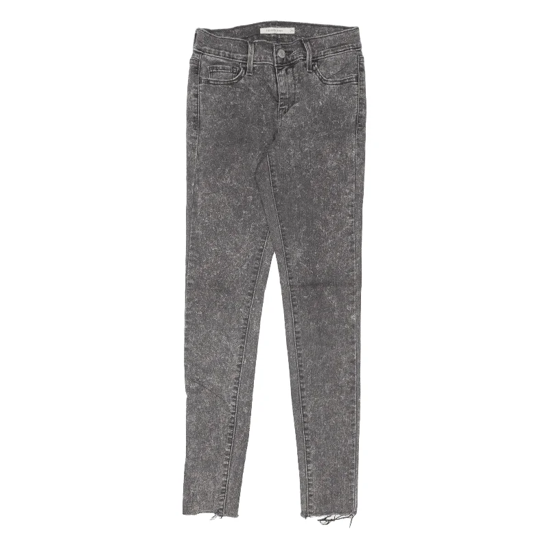 LEVI'S 710 Jeans Grey Denim Slim Skinny Acid Wash Womens W23 L30 Comfortable Ankle Jeans