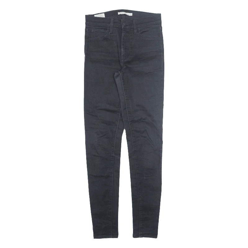 LEVI'S 720 High Rise BIG E Jeans Black Denim Slim Skinny Womens W27 L32 Casual High-Waisted Bootcut Jeans