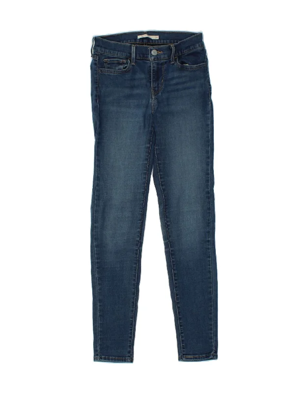 LEVI'S Womens 710 Super Skinny Jeans W27 L29 Blue Cotton Stylish Slim Fit Denim