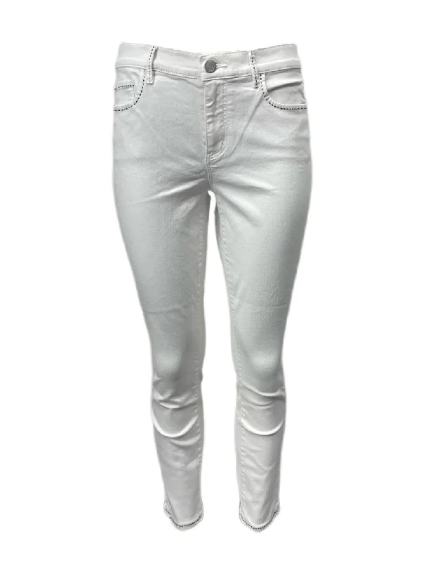 LOFT Women's White Modern Skinny Crop Jeans Size 28 NWT Trendy Flared Leg Jeans