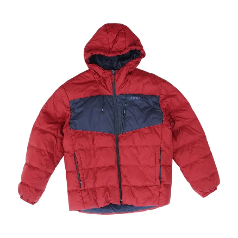 Maroon Color Block Puffer Jacket Mesh Jacket Canvas Jacket Denim Jacket