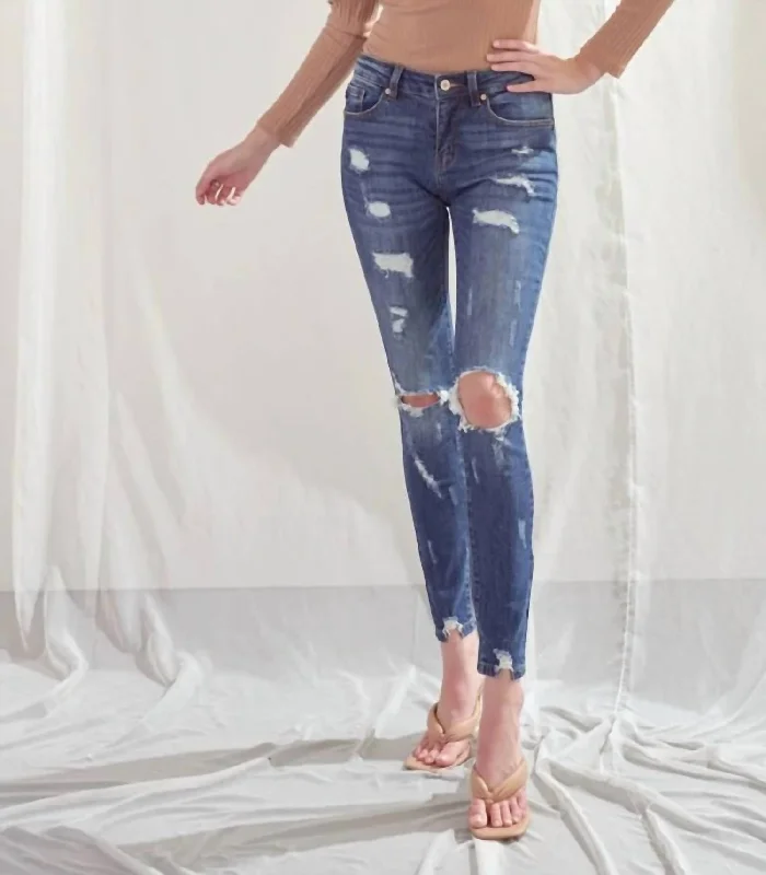 Mid Rise Super Skinny Jean In Medium Wash Stylish Bootcut Denim Jeans