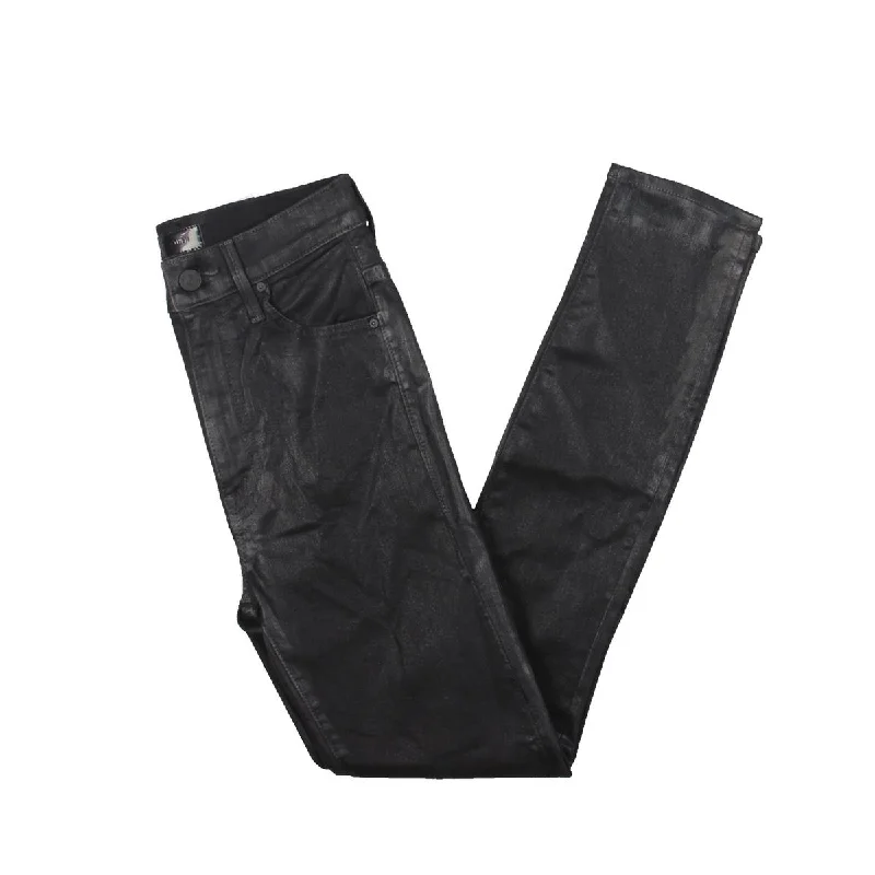 Mother Womens Denim Coated Ankle Jeans Comfortable Low-Rise Jeans