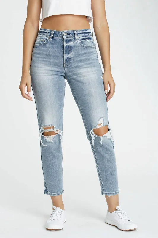 Original High Rise Mom Jean In Sweet Thing Stylish Acid-Wash Jeans
