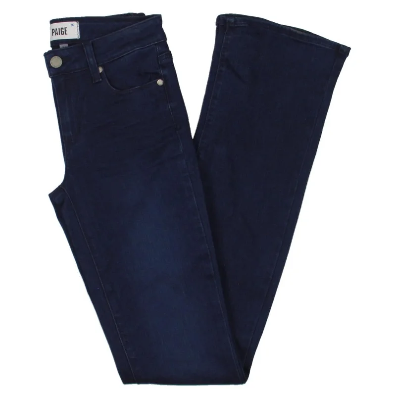 Paige Womens Manhattan Mid Rise Rayon Bootcut Jeans Fashionable Raw Hem Bootcut Jeans