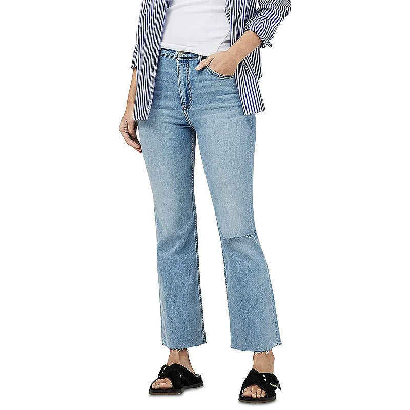 Rag & Bone Womens Casey Destroyed Denim Flared Jeans Elegant Dark-Wash Bootcut Jeans
