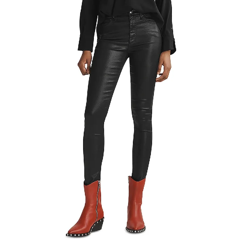 Rag & Bone Womens High-Rise Coated Skinny Jeans Classic Slim Fit Jeans