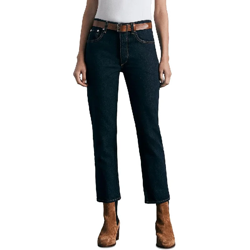 Rag & Bone Womens Nina Denim Ankle Cigarette Jeans Chic Faded Blue Jeans