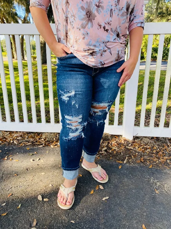 Sandcastles And Sangria Jeans By Judy Blue In Denim Blue Casual High-Waisted Bootcut Jeans
