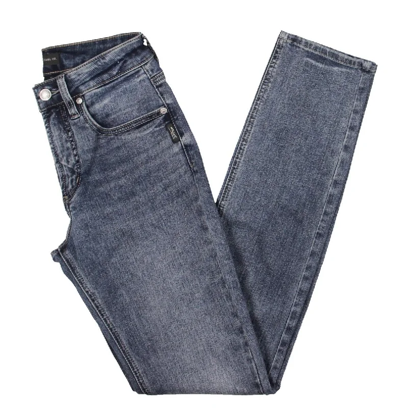 Silver Jeans Co. Womens Mid Rise Medium Wash Straight Leg Jeans Casual Loose Fit Jeans