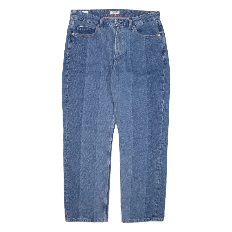 TOMMY HILFIGER High Rise Jeans Blue Denim Regular Straight Womens W30 L27 Trendy Low-Rise Bootcut Jeans