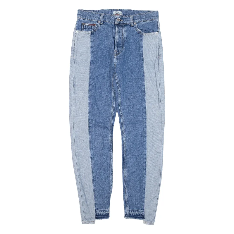 TOMMY HILFIGER High Rise Jeans Blue Denim Slim Tapered Womens W27 L26 Comfortable Straight-Legged Denim