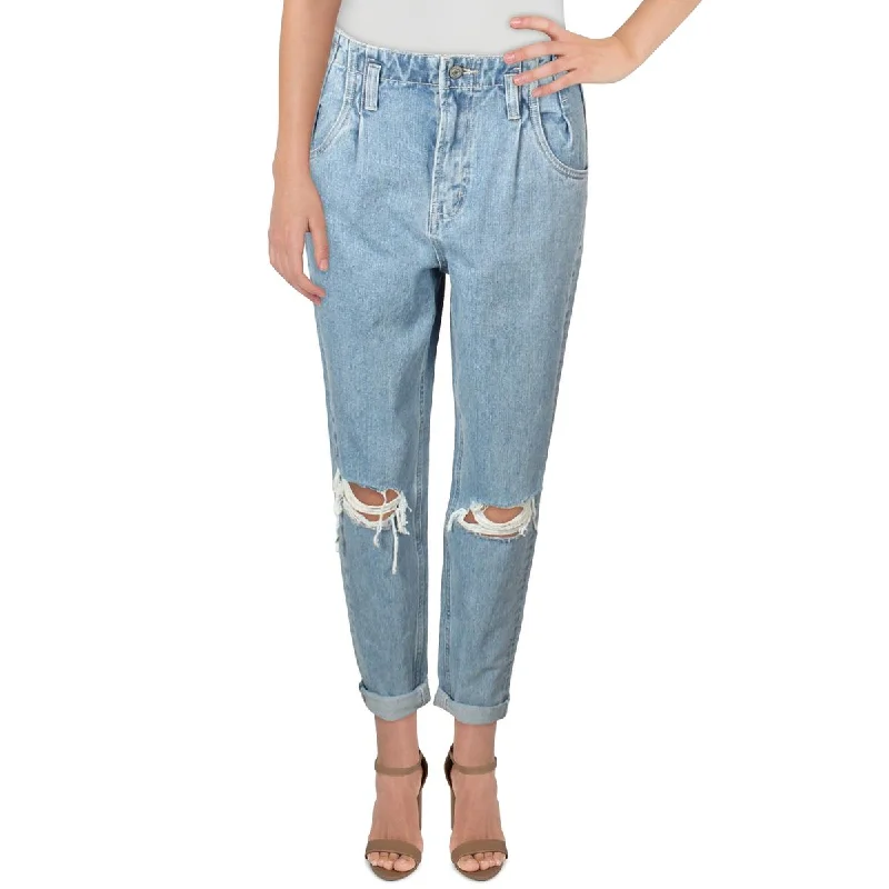Vervet Womens Denim c Mom Jeans Fashionable Raw Hem Bootcut Jeans