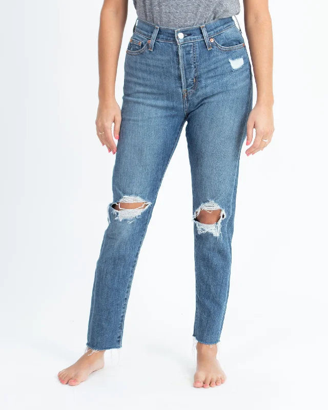 "Wedgie Skinny" Jeans Fashionable Raw Hemmed Jeans