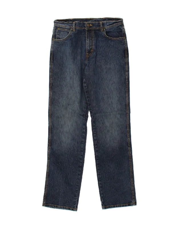WRANGLER Womens Regular Fit Straight Jeans W33 L34 Blue Cotton Chic Faded Blue Jeans