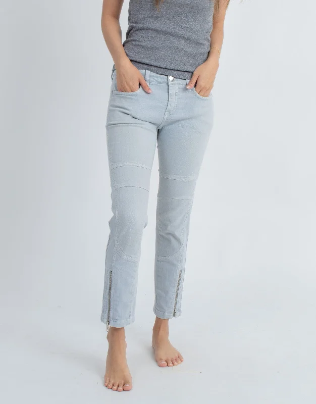 Zipper Ankle Skinny Jeans Fashionable Button-Front Jeans