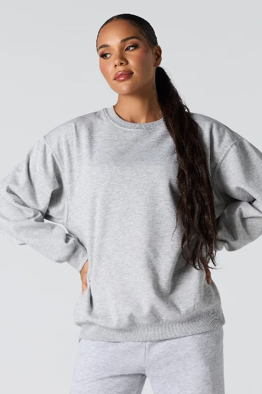 Oversized Solid Fleece Sweatshirt Oversized Hoodie Comfort Casual