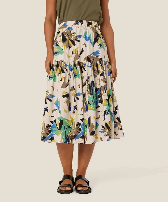 1009254 MaSubira Print Skirt - Dusky Green corduroy skirt cozy