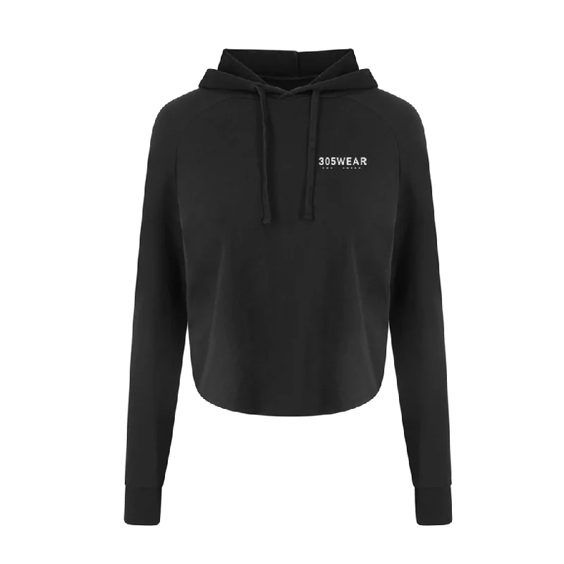 305WEAR Wordmark Pure Womens X-Back Hoody Hoodie with Double Zipper Versatile Adjustable