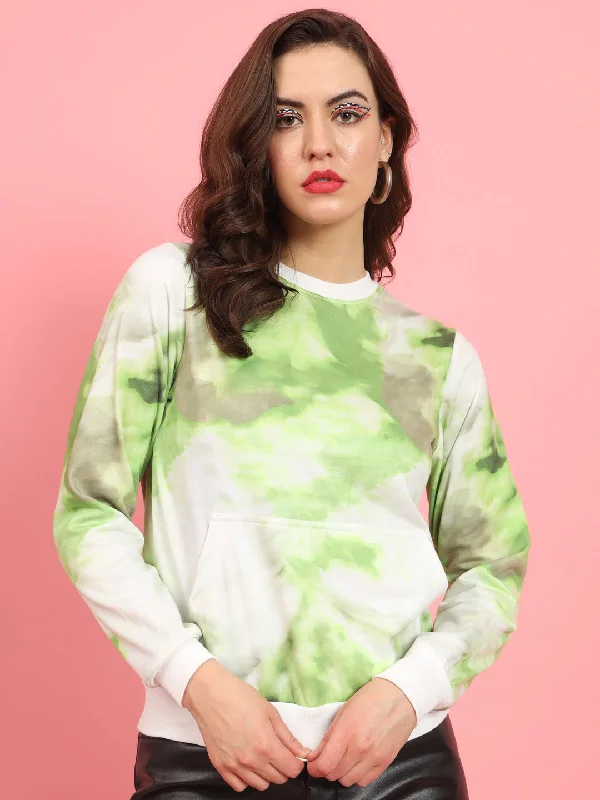 TANDUL  Women Full Sleeve Printed Sweatshirt Hoodie with V-Neck Classic Versatile