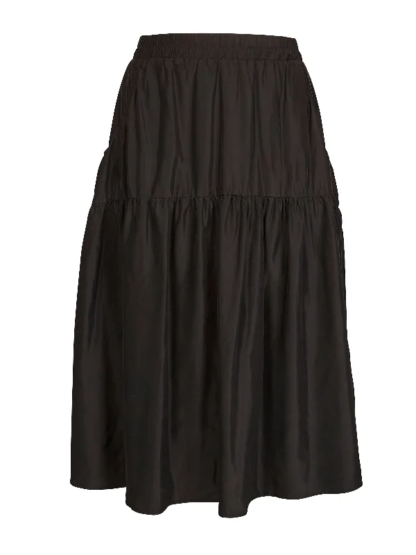 VIAN skirt - Black cashmere skirt fine