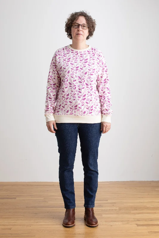 Adult Sweatshirt - Flower Vines Orchid Hoodie with Print Artistic Unique