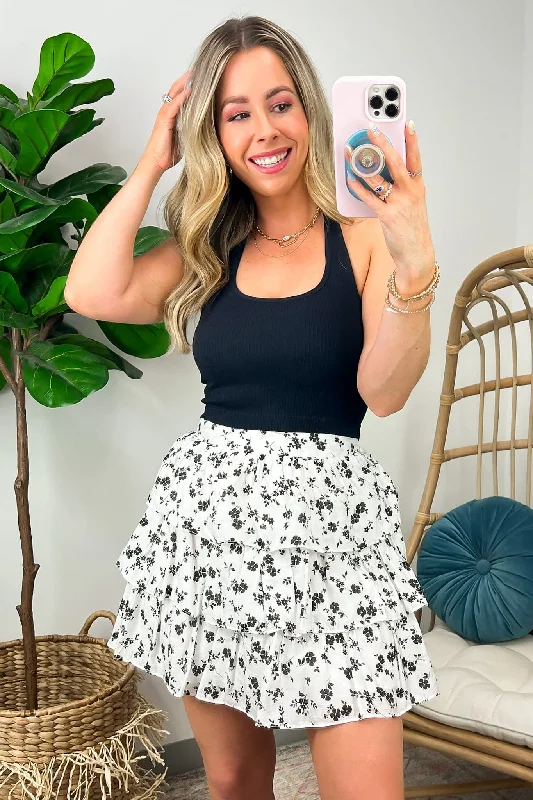 Aliyah Floral Tiered Skirt - FINAL SALE leather skirt durable