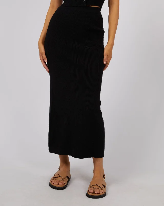All About Eve Henley Knit Skirt leather skirt bold