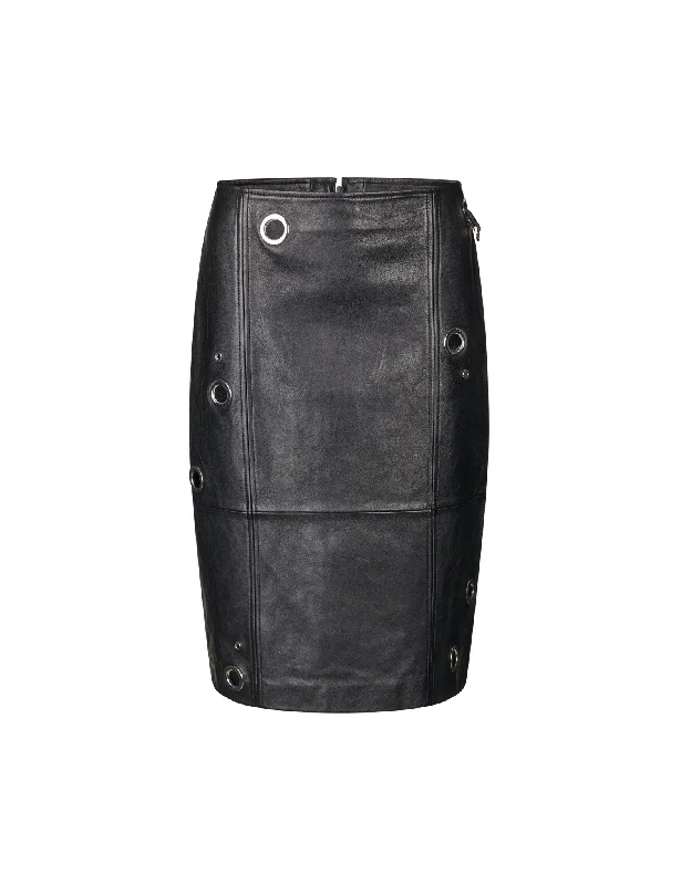 Ania Skirt — Black velvet skirt glossy