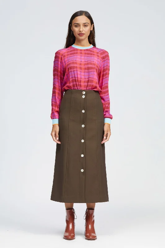 Antrim Skirt Chocolate corduroy skirt comfortable