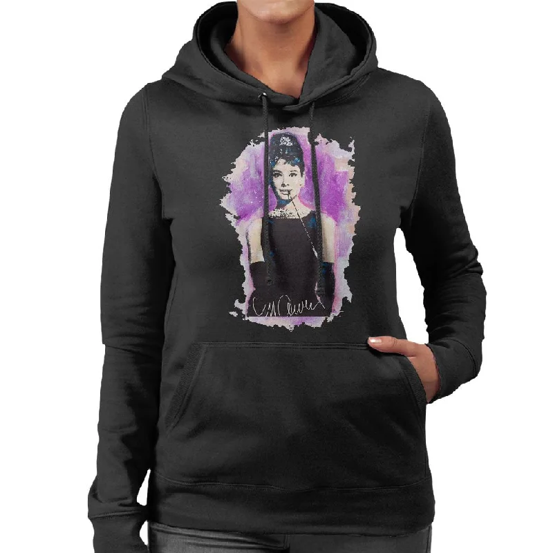 Audrey Hepburn Women's Hooded Sweatshirt Hoodie with Color Block Contrast Stylish